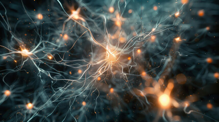 A detailed illustration showcasing the neural synapse system in a medical context
