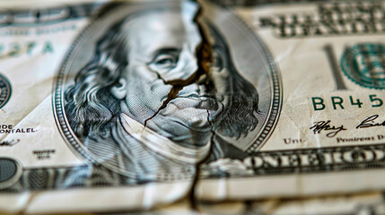Close-Up Shot of a Damaged Hundred Dollar Bill