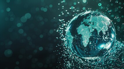 Obraz premium Globe Made of Water Drops Representing Green Energy and Environmental Concept