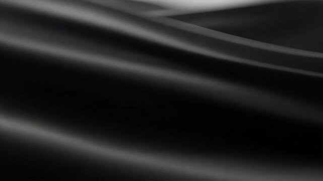 black cloth background abstract with soft waves.
