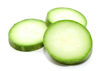 Fresh pumpkins are placed on a white background - stock photo
