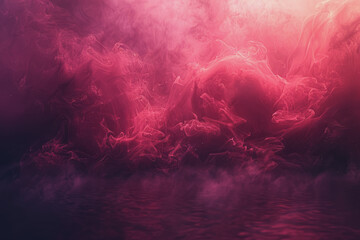 Smoke billowing in rich burgundy, subtly enhanced with a neon magenta texture. Abstract background.