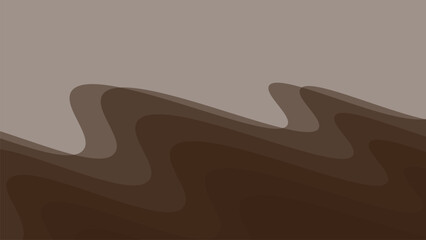 Brown wave paper cut abstract background vector image for backdrop or presentation