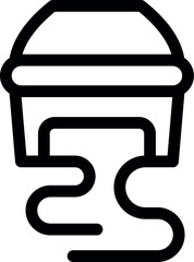 Black outline icon of a 3d printer creating a winding road