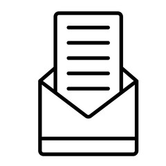 Open Envelope Vector Line Icon