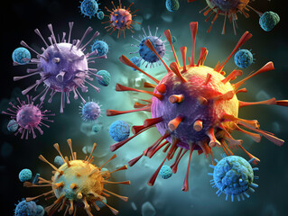 a close up of a virus