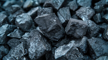 Black Coal Rocks Closeup.