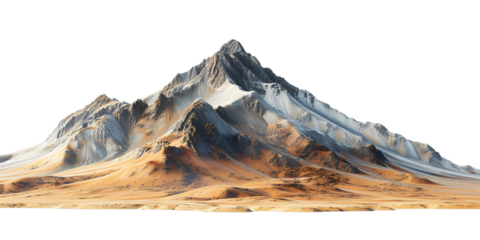 Majestic Mountain Peaks Isolated on Black