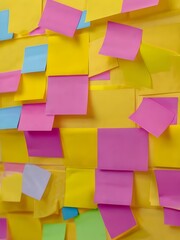 Colored sticky notes on the wall