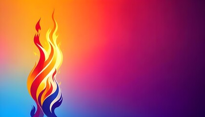 olympic games banner concept with vibrant flame and colorful background