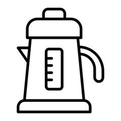 Electric Kettle Vector Line Icon