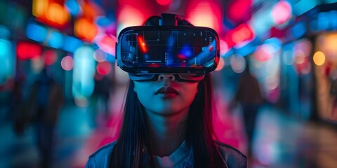 Augmented reality backdrop with metaverse technology. Concept Metaverse Technology, Augmented Reality, Virtual Backdrops, Interactive Experiences