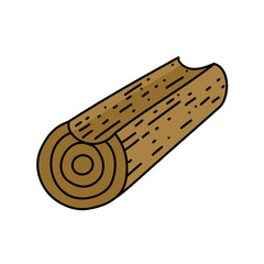 cabin wood log hand drawn color vector illustration