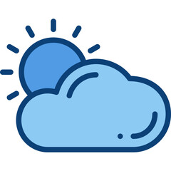 cloudy day two tone icon