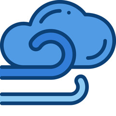 cloudy wind two tone icon