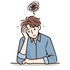 a man under stress because things don't go well. Generative ai