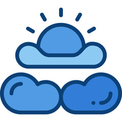 partly cloudy two tone icon