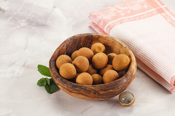 Tropical delicous fruit Longan heap