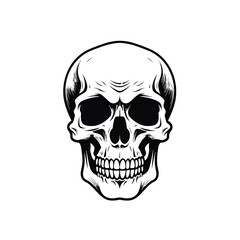 Human skull icon - Black outlines 