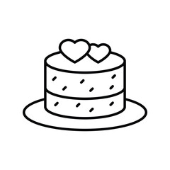 cake line icon with white background vector stock illustration
