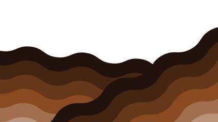 Brown wave paper cut abstract background vector image for backdrop or presentation