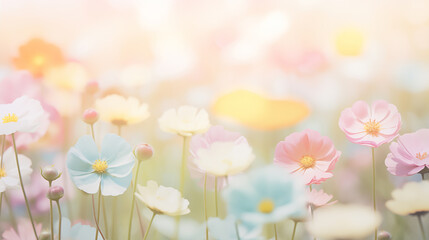 summer flowers on Blurred background