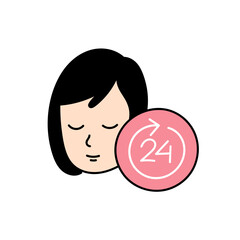 female beauty face skin rejuvenation hand drawn color vector illustration