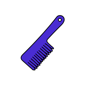 recommend clip art: hair comb hand drawn color vector illustration