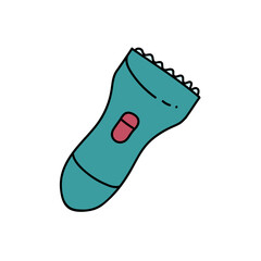 personal electric hair clipper hand drawn color vector illustration