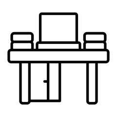 Workplace Vector Line Icon