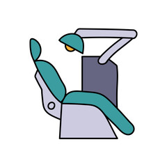 dentist work chair hand drawn color vector illustration