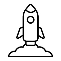 Rocket Launch Vector Line Icon