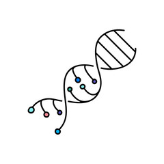 artificially modified dna strains hand drawn color vector illustration