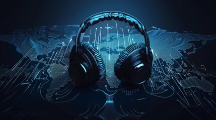 Global Soundwaves Podcasting Headphones Uniting the World in Digital Audio Exploration