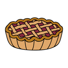 pie hand drawn color vector illustration