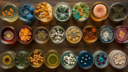 Petri dish with a mix of different bacterial species, each colony displaying distinct morphological characteristics