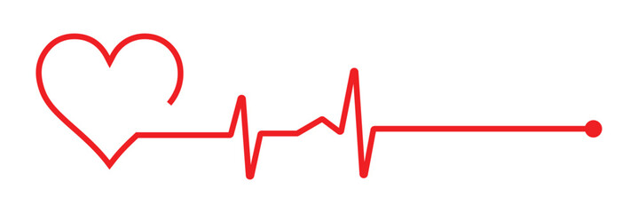 Naklejka premium Line rate heartbeat. Medical monitor heart beat and fhyrhm. Electrocardiogram heart and pulse for monitor health. Vector Illustration.
