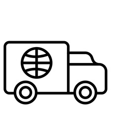 News Van Vector Line Icon