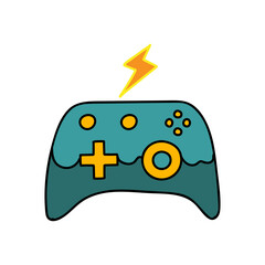 game controller hand drawn color vector illustration