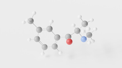 3-methylmethcathinone molecule 3d, molecular structure, ball and stick model, structural chemical formula designer drug
