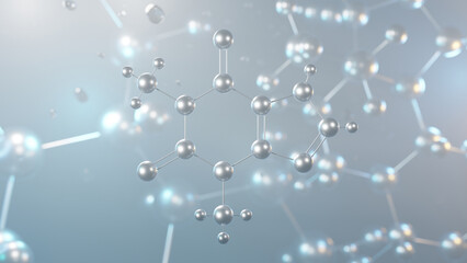 Fototapeta premium theophylline molecular structure, 3d model molecule, inhibits phosphodiesterase, structural chemical formula view from a microscope