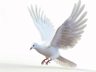 Fototapeta premium A 3D dove clipart Christian peace symbol