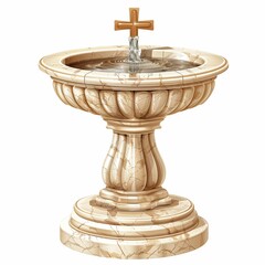 A 3D holy water font clipart Christian accessory