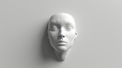 white simple face white background front perspective 1-point perspective 