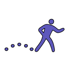 map walking route hand drawn color vector illustration