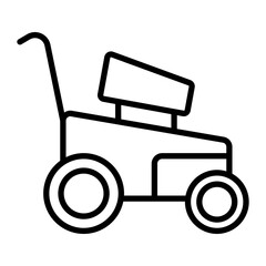 Lawn Mower Vector Line Icon