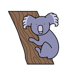 koala hand drawn color vector illustration