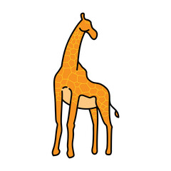 giraffe hand drawn color vector illustration