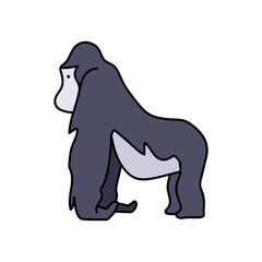 orangutan hand drawn color vector illustration