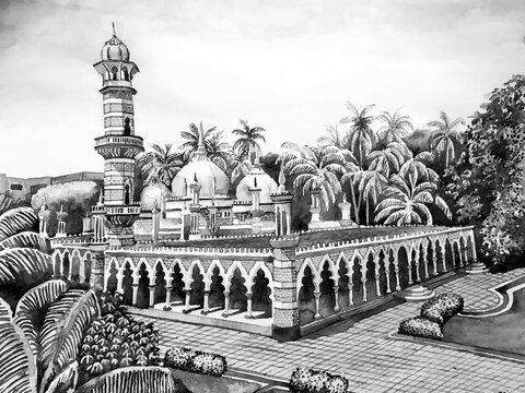 Historical Mosque in Kuala Lumpur Malaysia